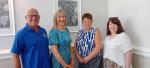 President Elect Mark Whitfield, President Alicia Ridout, A G Leeds Janet Appleton and District Governor Anne Sutcliffe